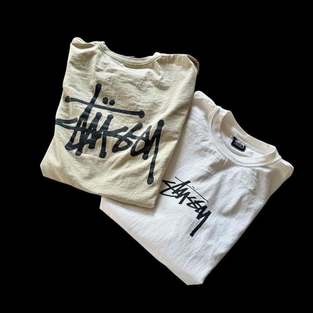 Vintage‎ Stussy Big Logo Bundle 2 T Shirts Sz Medium 90s 2000's Y2K Skater